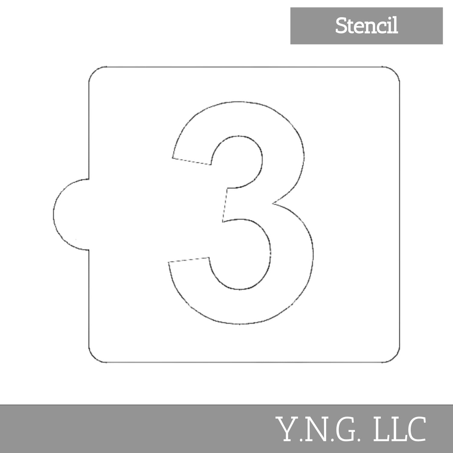 3 Number Counting Stencil for Cookies or Cakes USA Made LS108-3 – Y.N.G. LLC for Free Printable 5 Inch Number Stencils