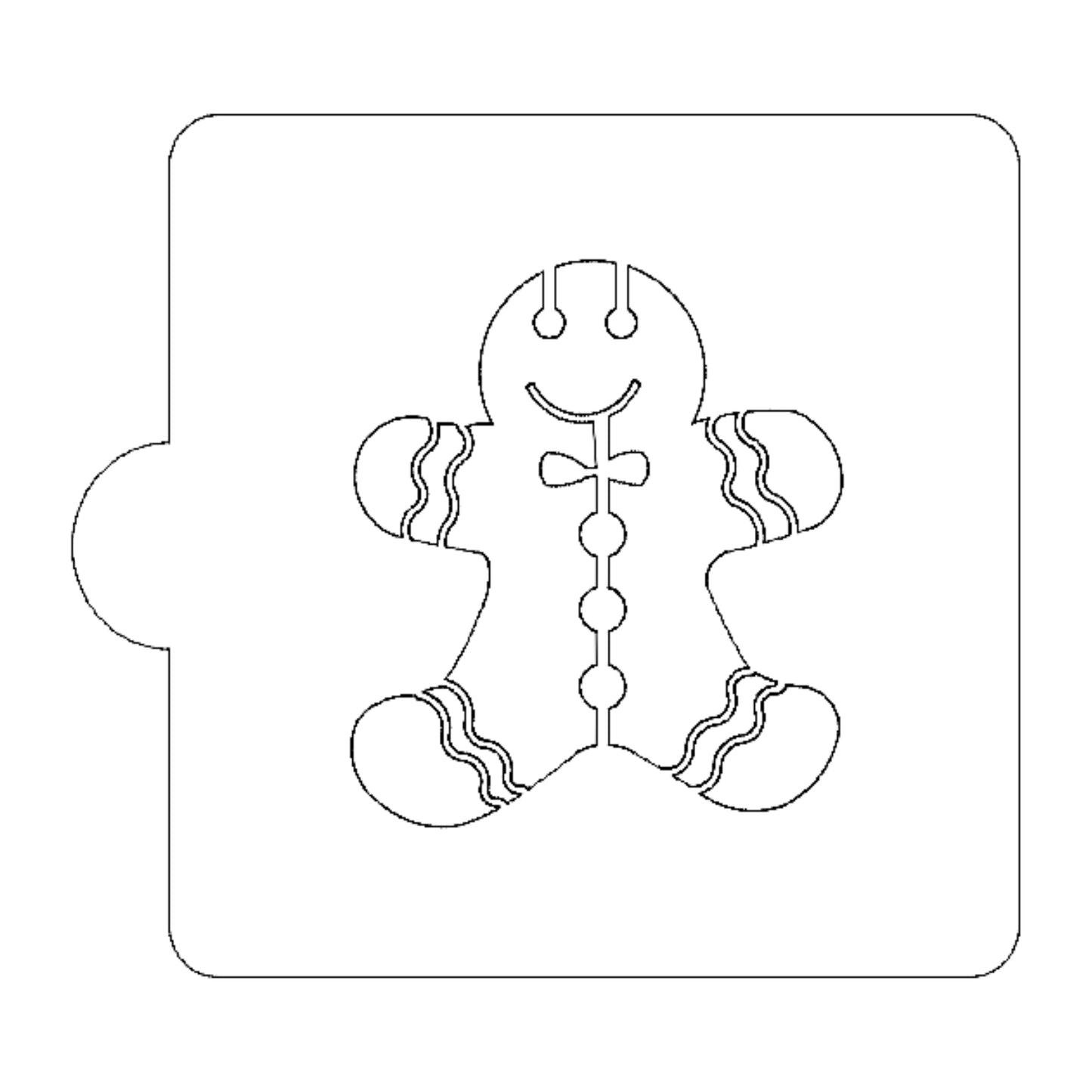 Gingerbread Boy Detailed Stencil for Cookies or Cakes USA Made LS3213