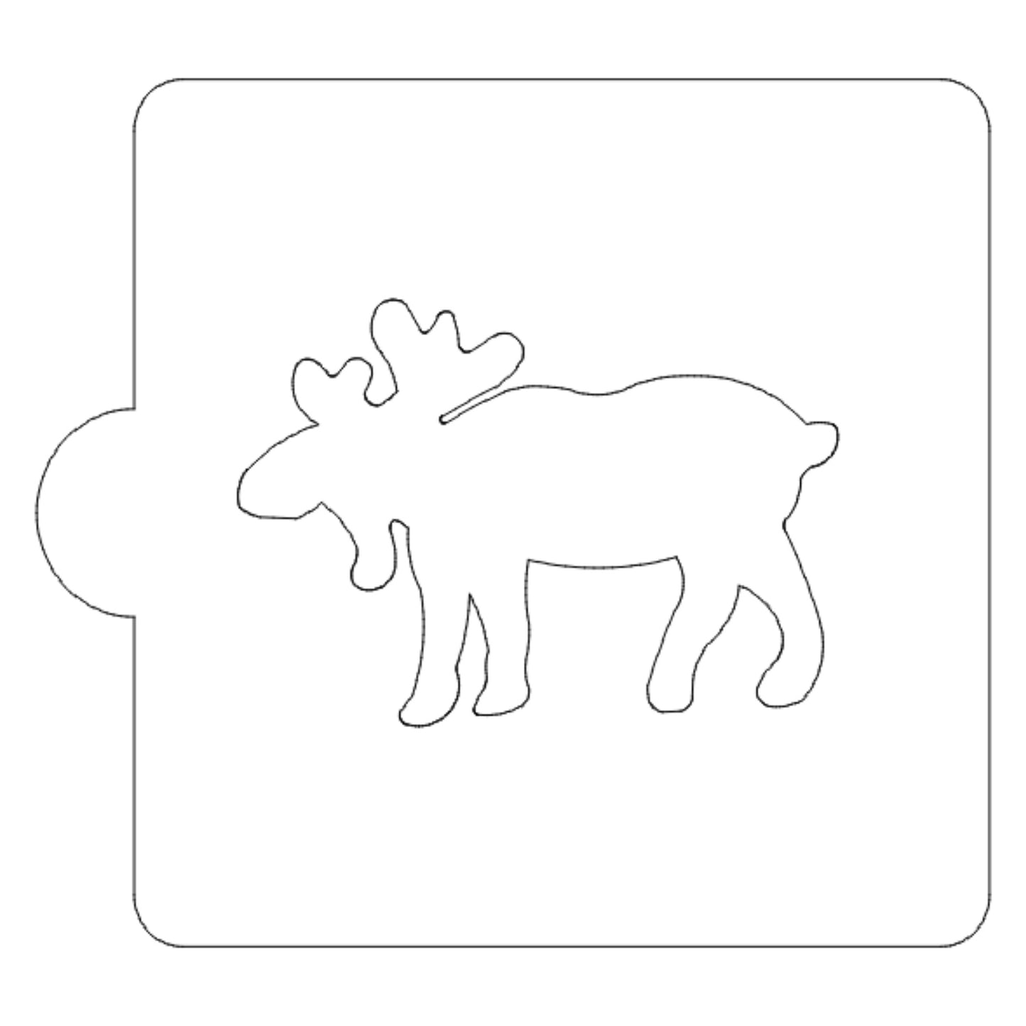 Moose Walking Outline Stencil for Cookies or Cakes USA Made LS94