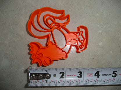 Rooster Chicken Full Body Side View Cookie Cutter Made In USA PR5054