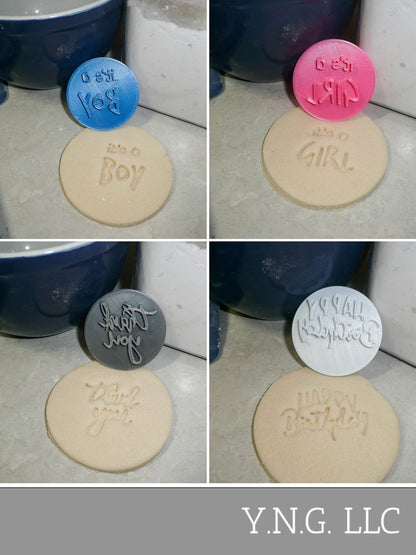 Cookie Stamp Words Phrases All Year Celebrations Set of 4 Made in USA PR1441