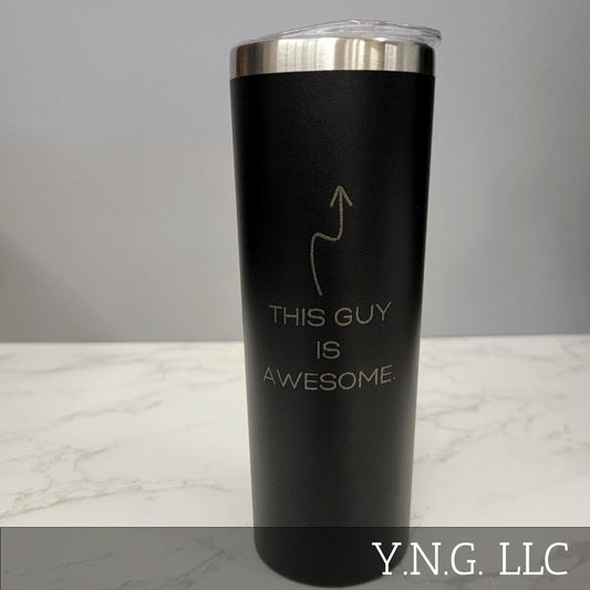 This Guy Is Awesome with Arrow Black 20oz Skinny Tumbler LA5006