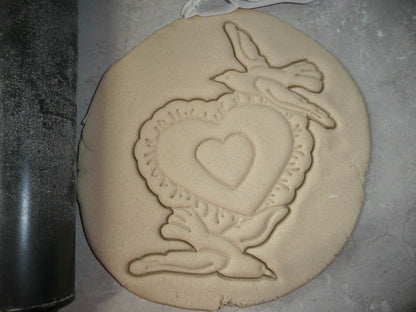 Dove Love Birds With Heart Wedding 7.5 Inch Pie Top Topper Cutter USA PR3318