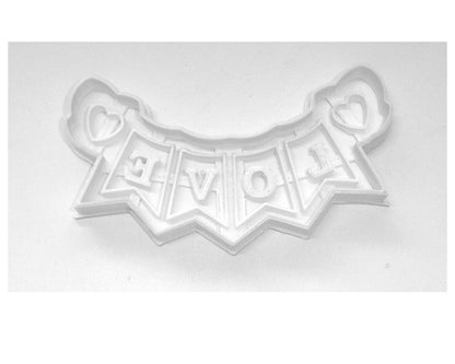 Love Hanging Style Banner With Hearts Cookie Cutter Baking Tool USA PR3471