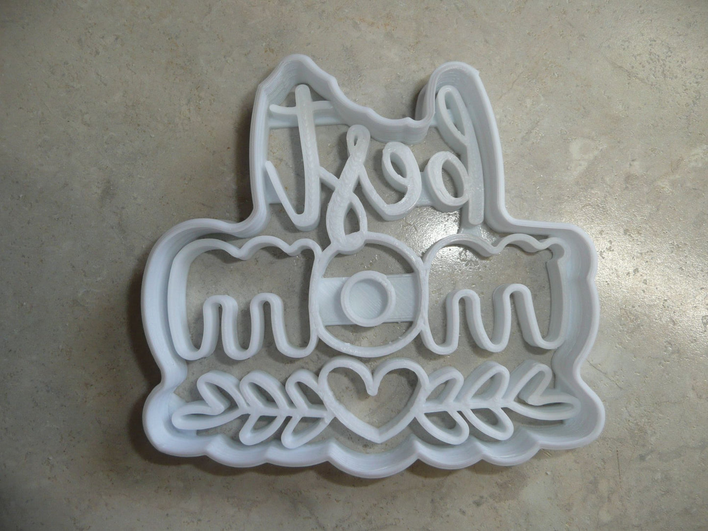 6x Best Mom With Heart Fondant Cutter Cupcake Topper Size 1.75 Inch USA FD3475