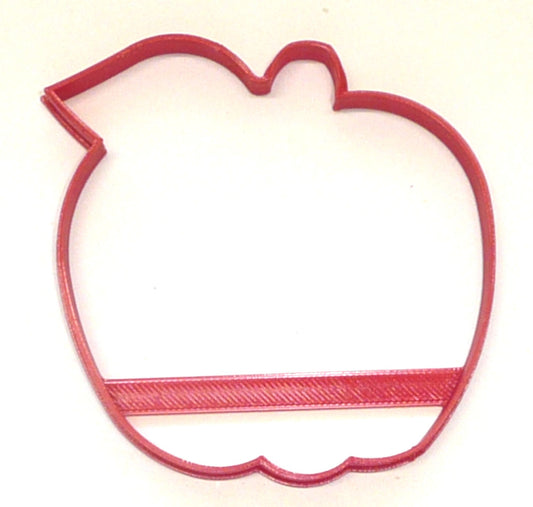 6x Apple With Leaf Outline Fondant Cutter Cupcake Topper Size 1.75 Inch FD3631