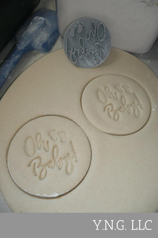 Oh Baby Words With Feet Script Font Cookie Stamp Embosser USA PR4004