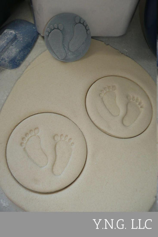 Baby Feet Impression Shower Gender Reveal Cookie Stamp Embosser USA PR4013