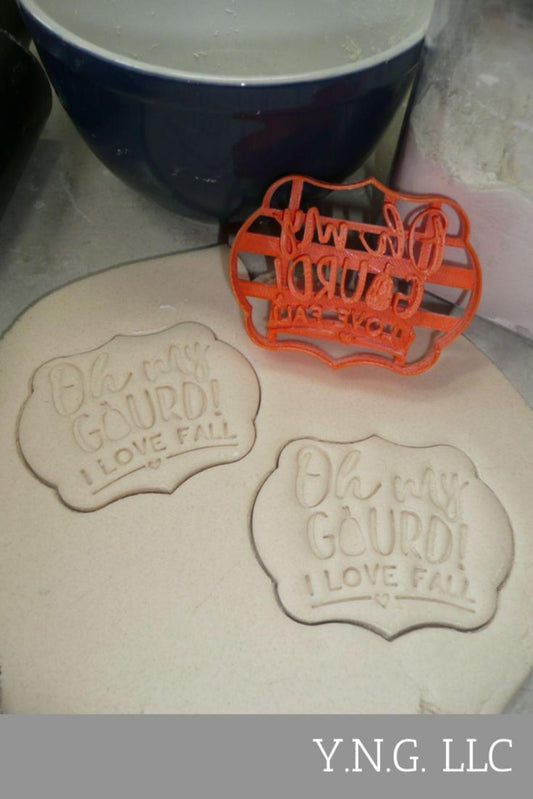 Oh My Gourd Quote Words I Love Fall Season Cookie Cutter USA PR4440