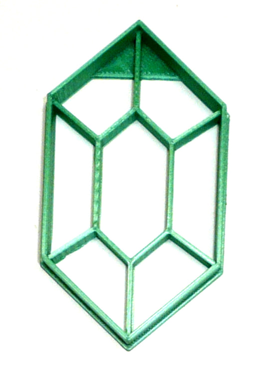 6x Green Gemstone Crystal Fondant Cutter Cupcake Topper Size 1.75 Inch FD2853