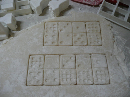 Dominoes Game Domino Set of 12 Cookie Stamps and Cutters Made in USA PR326