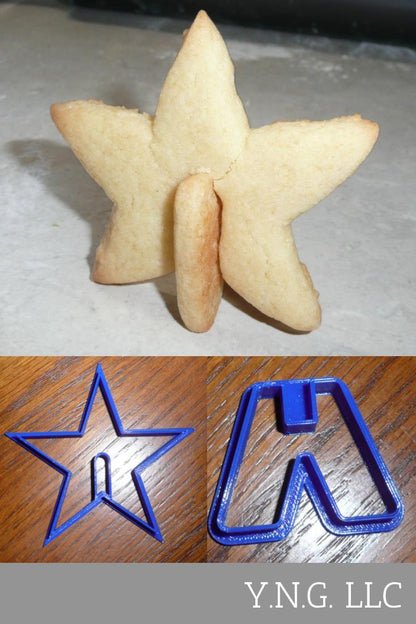 3D Star Christmas Holiday 2 Piece Cookie Cutter Made In USA PR293