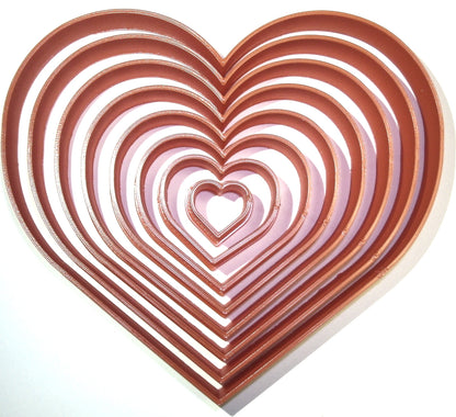 Ascending Hearts Love Geometry Shape Set Of 8 Cookie Cutters Made In USA PR901