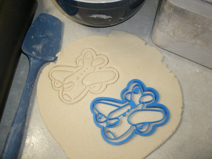 Airplane Jet Plane Set of 2 Cookie Cutter and Stamp Made In USA PR673