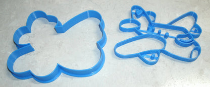 Airplane Jet Plane Set of 2 Cookie Cutter and Stamp Made In USA PR673