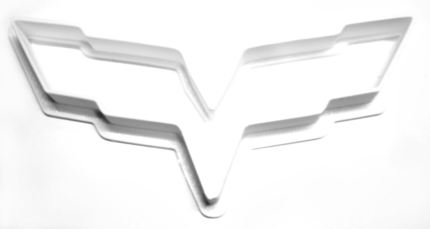 6x Corvette Symbol Chevy Fondant Cutter Cupcake Topper 1.75 IN USA FD481