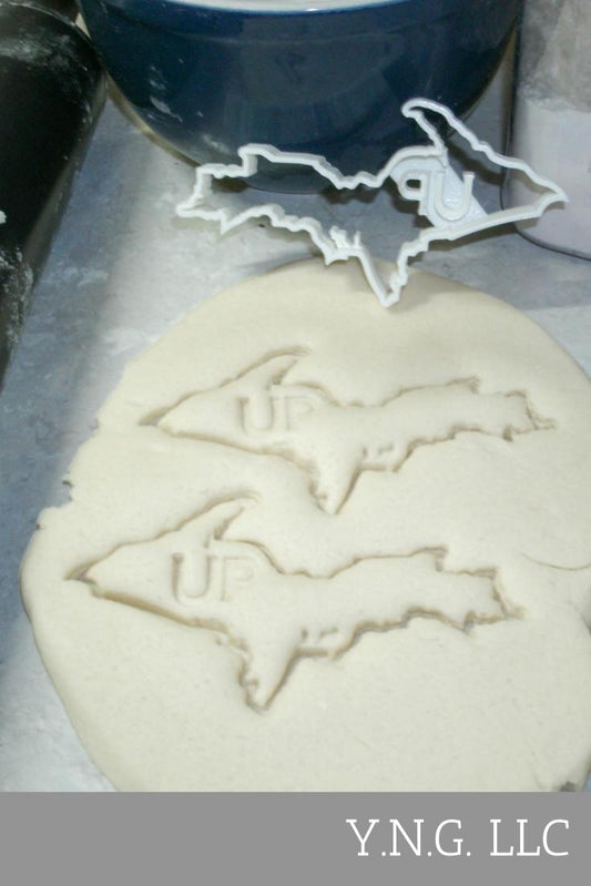 Michigan Upper Peninsula UP Initials In Outline Cookie Cutter Made In USA PR998
