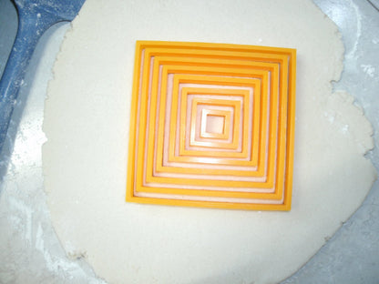 Ascending Square Shape Frame Box Set of 8 Cookie Cutters Made In USA PR757