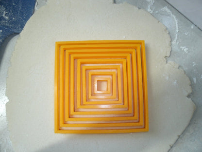 Ascending Square Shape Frame Box Set of 8 Cookie Cutters Made In USA PR757
