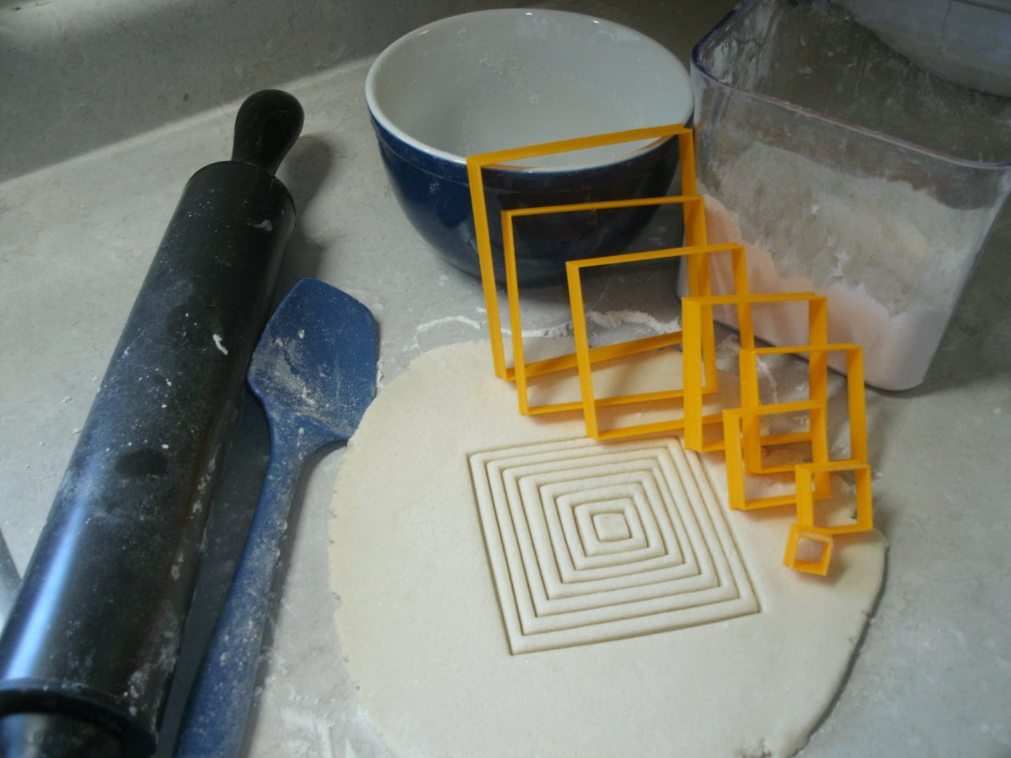 Ascending Square Shape Frame Box Set of 8 Cookie Cutters Made In USA PR757