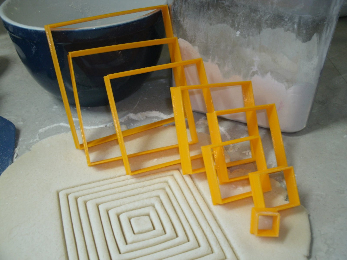 Ascending Square Shape Frame Box Set of 8 Cookie Cutters Made In USA PR757