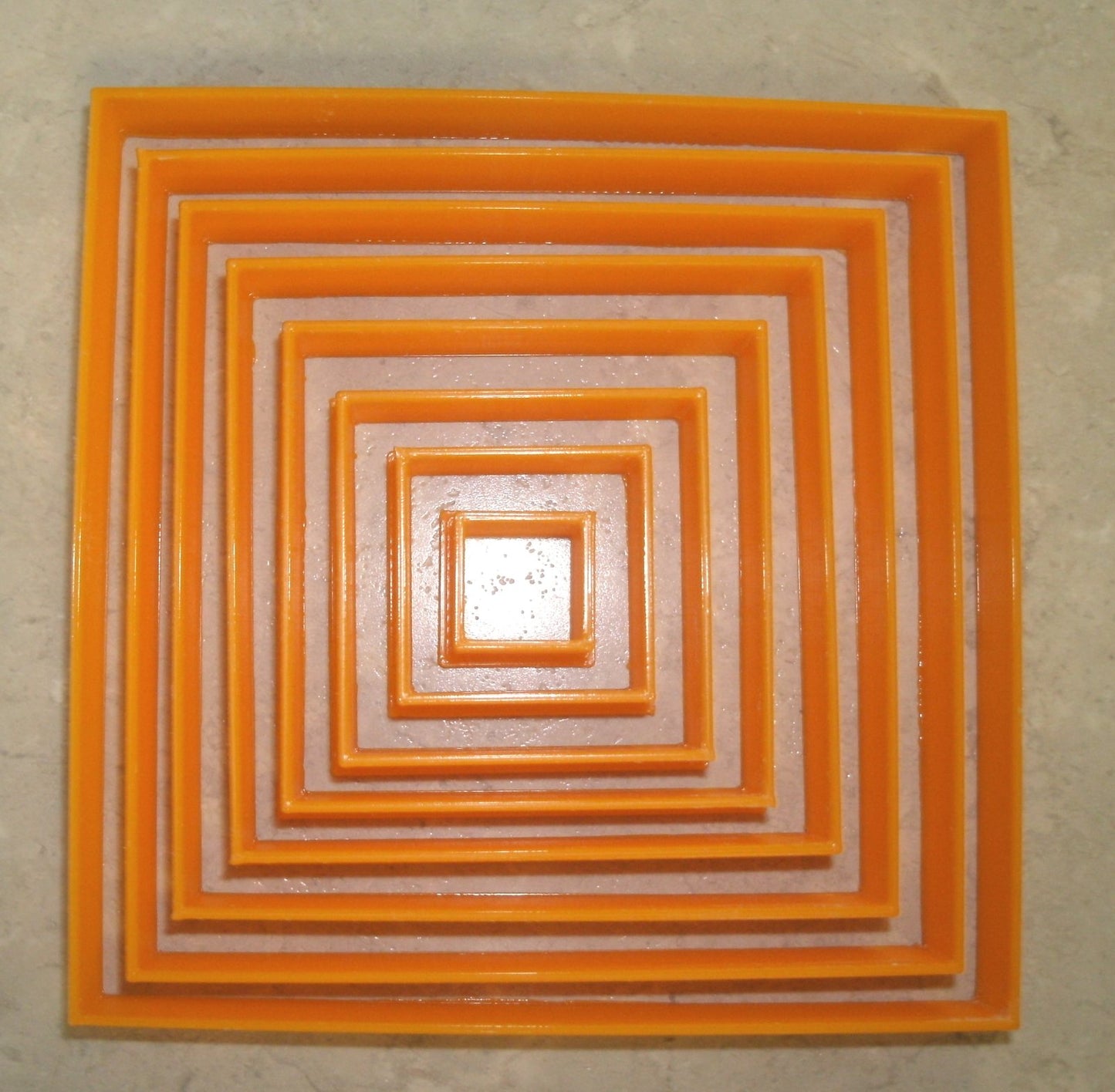 Ascending Square Shape Frame Box Set of 8 Cookie Cutters Made In USA PR757