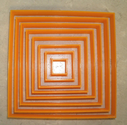 Ascending Square Shape Frame Box Set of 8 Cookie Cutters Made In USA PR757