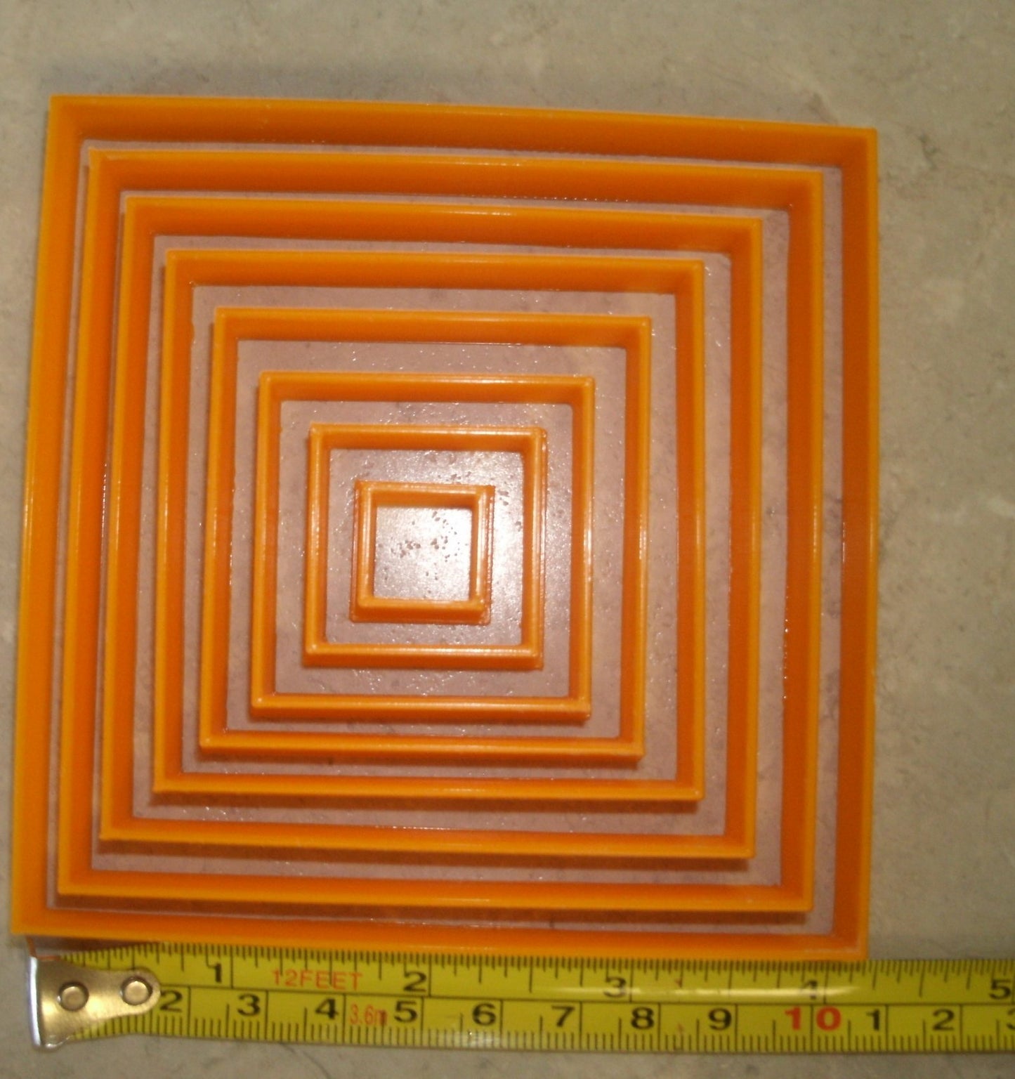 Ascending Square Shape Frame Box Set of 8 Cookie Cutters Made In USA PR757