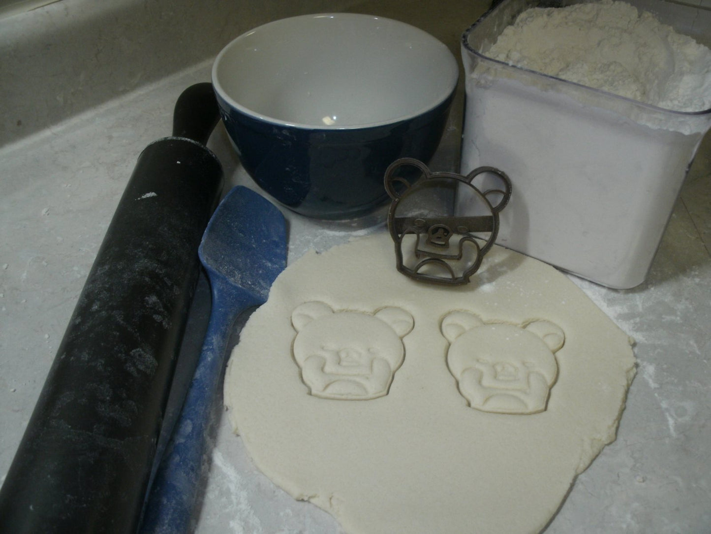 Bear Face Playing Peek-A-Boo Cookie Cutter Made In USA PR777