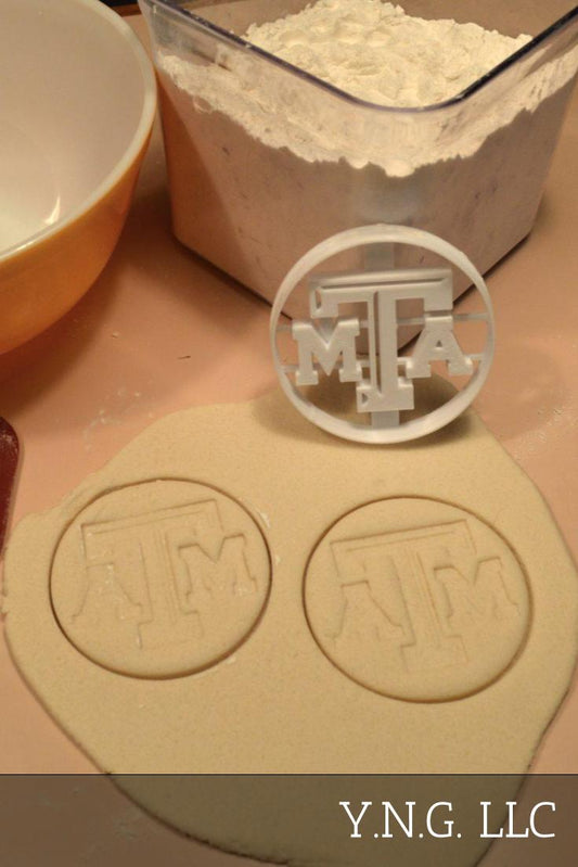 Texas A&M University Imprint in Circle Sports Cookie Cutter Made In USA PR2632