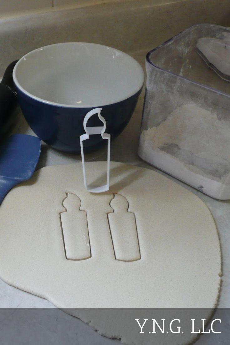 Candle Candlestick Outline Flame Light Birthday Cookie Cutter Made In USA PR2933