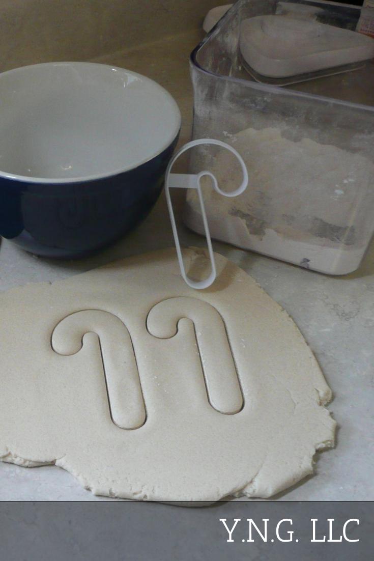 Candy Cane Shape Outline Christmas Holiday Cookie Cutter Made In USA PR2935