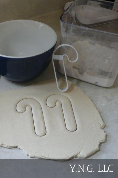 Candy Cane Shape Outline Christmas Holiday Cookie Cutter Made In USA PR2935