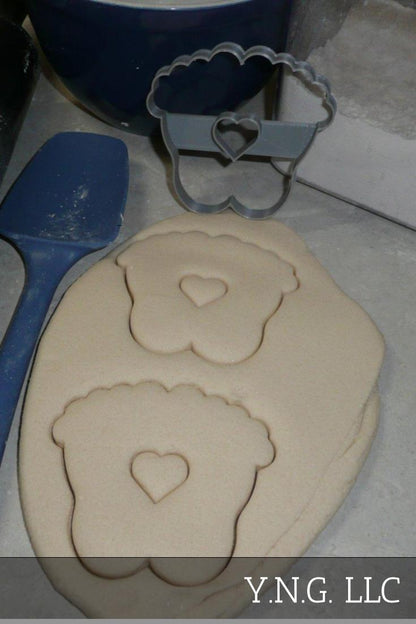 Baby Feet With Heart Gender Reveal Shower Cookie Cutter Made In USA PR2520