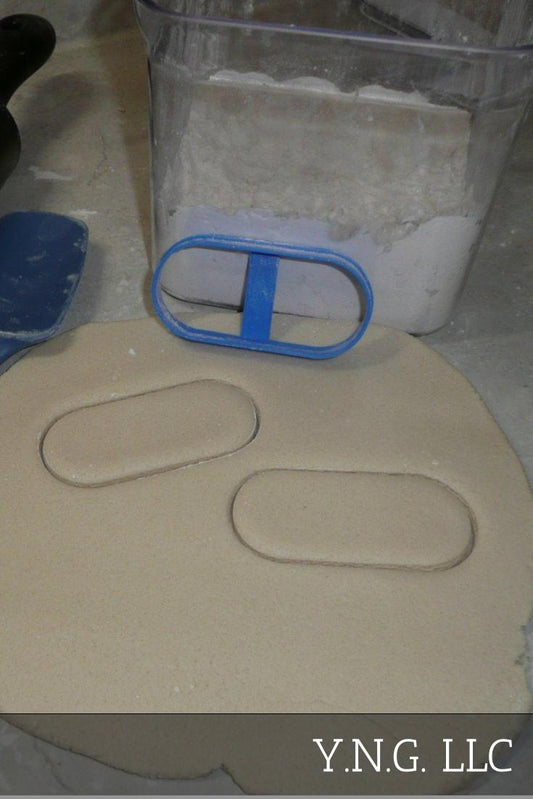 Oblong Round Rectangle Elongated Pill Shape Cookie Cutter Made In USA PR2554