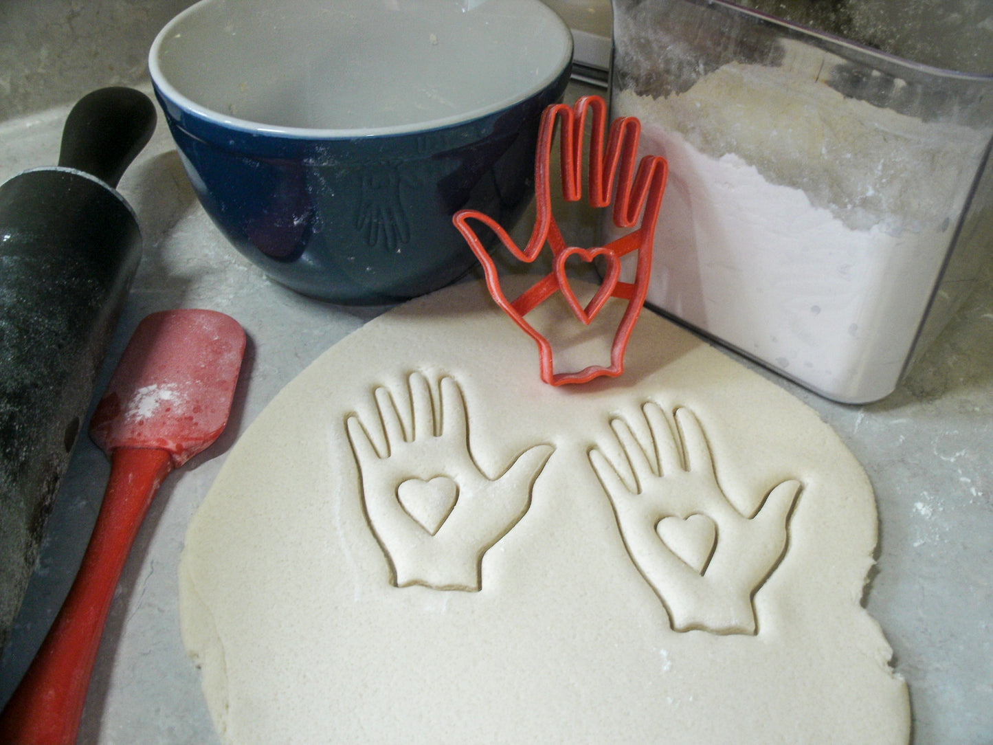 Hand with Heart Charity Symbol John Calvin Cookie Cutter Made In USA PR606