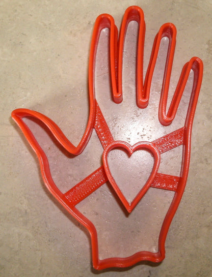 Hand with Heart Charity Symbol John Calvin Cookie Cutter Made In USA PR606