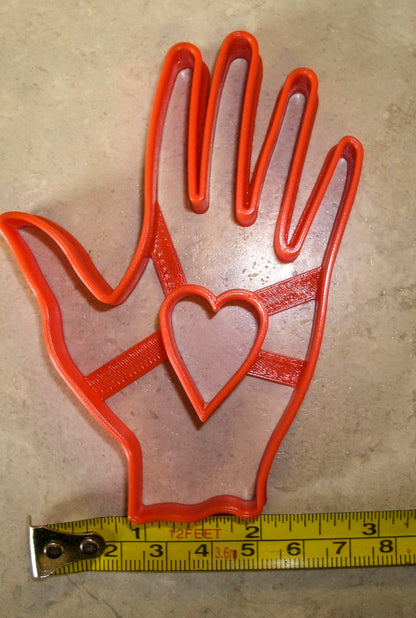 Hand with Heart Charity Symbol John Calvin Cookie Cutter Made In USA PR606