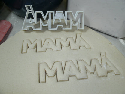 Mama With Accent Spanish Word Letters Cookie Cutter Made In USA PR647