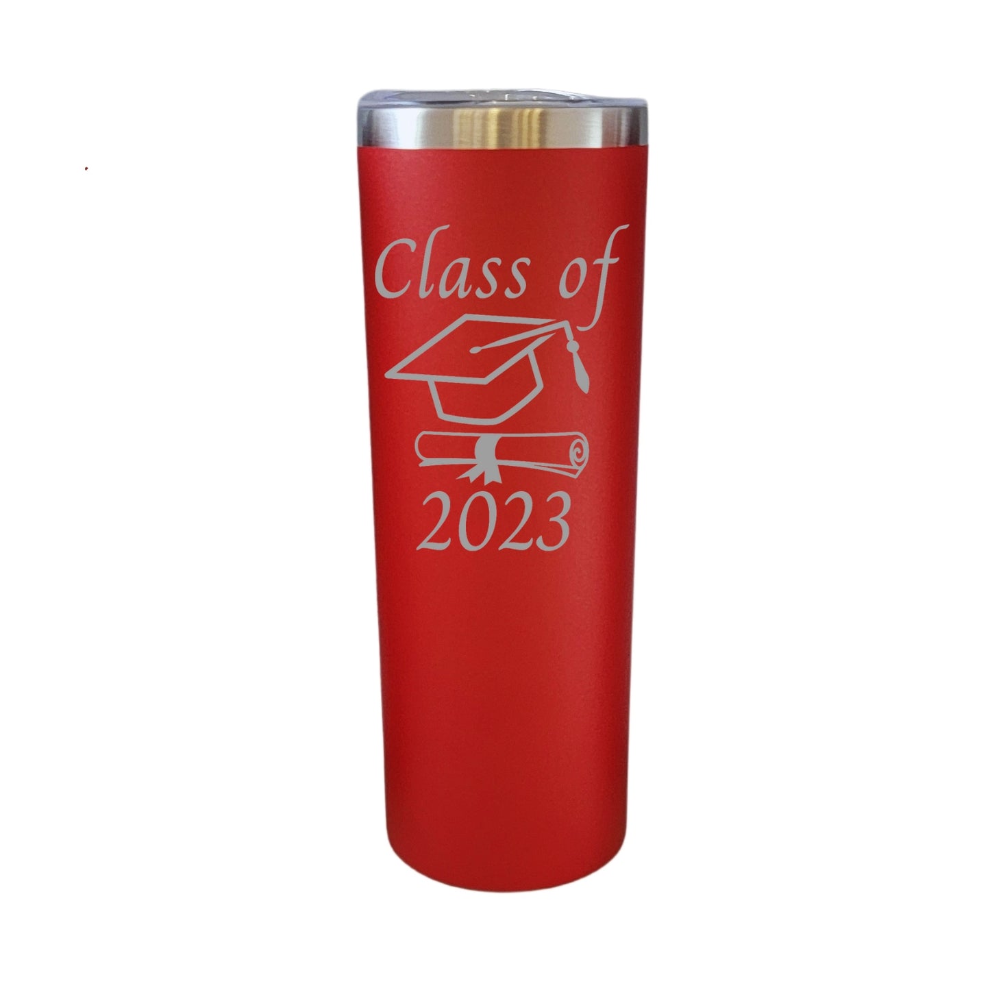 Graduation Class Of 2023 Cap Diploma Red 20oz Skinny Tumbler LA5079