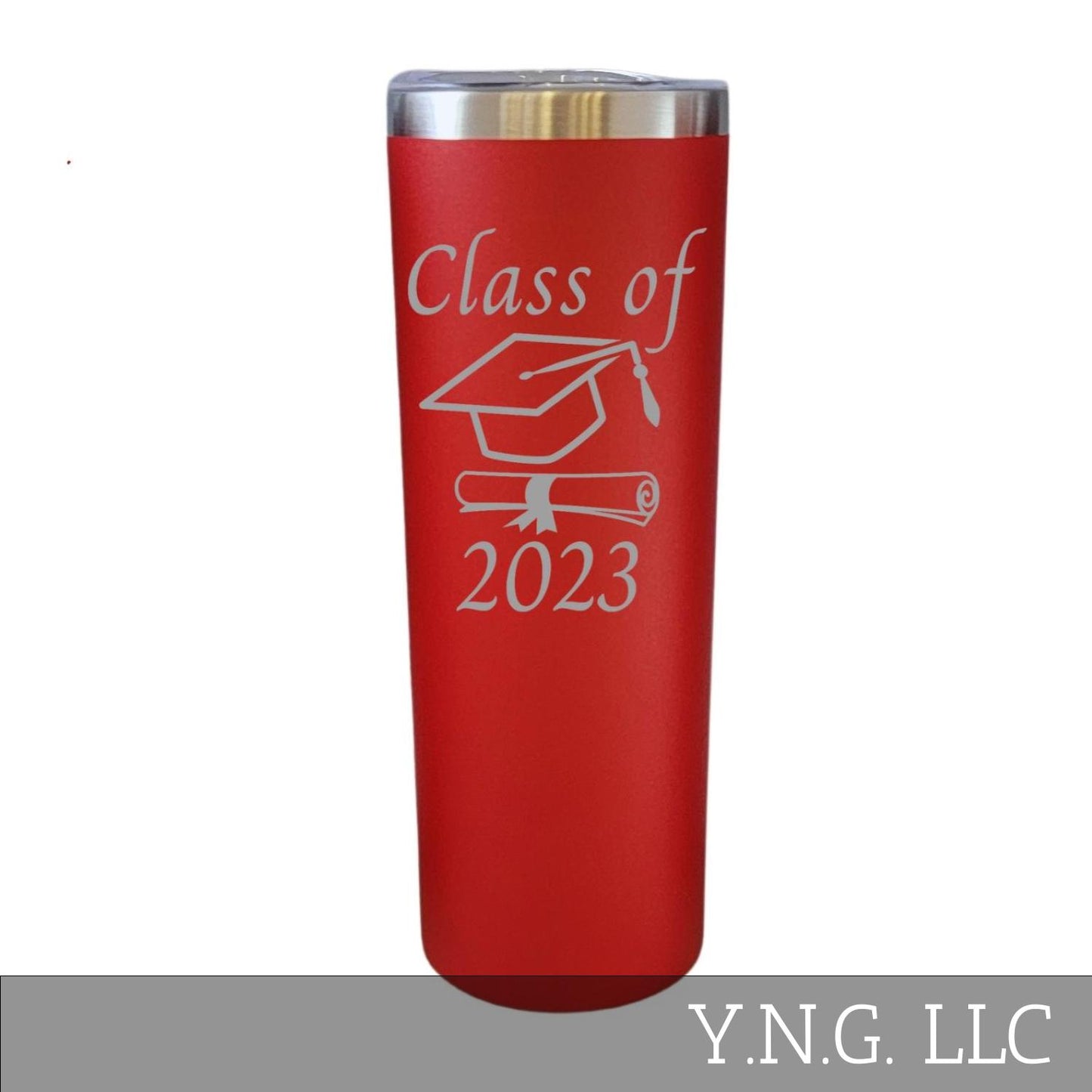 Graduation Class Of 2023 Cap Diploma Red 20oz Skinny Tumbler LA5079