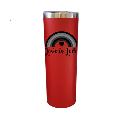 Love Is Love With Rainbow Red 20oz Skinny Tumbler LA5094