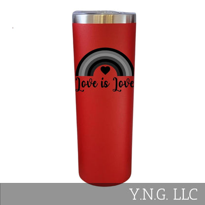 Love Is Love With Rainbow Red 20oz Skinny Tumbler LA5094