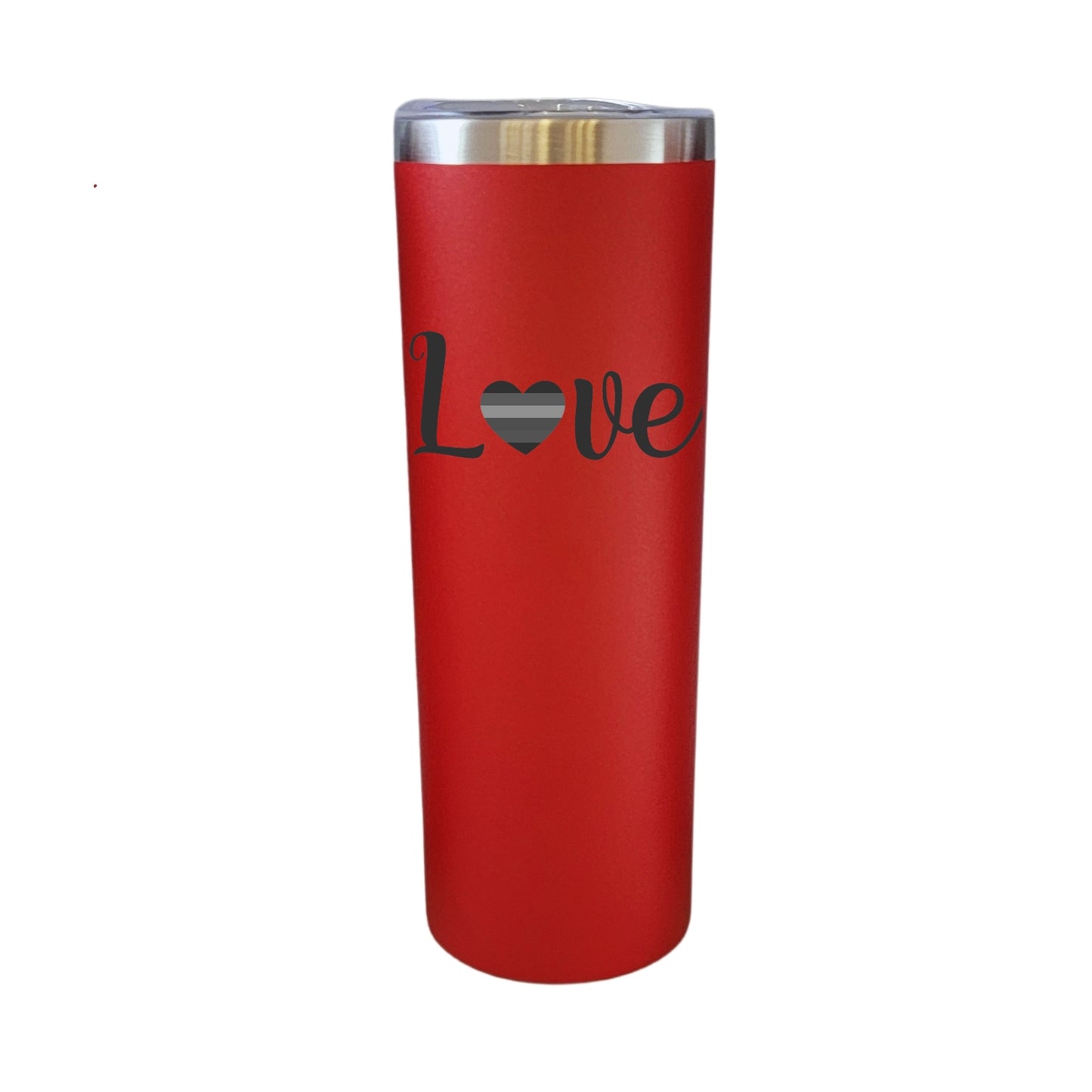 Love With Rainbow Heart Red 20oz Skinny Tumbler LA5095