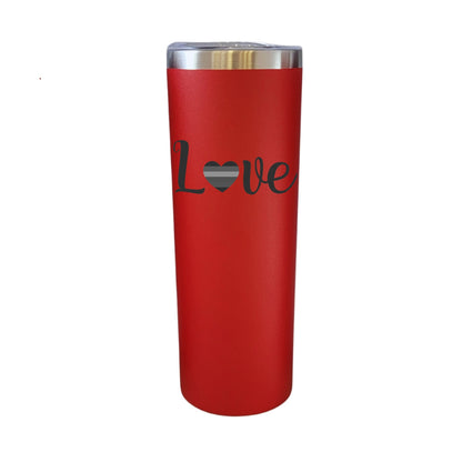Love With Rainbow Heart Red 20oz Skinny Tumbler LA5095