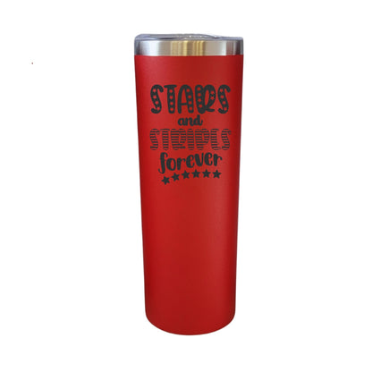 Stars And Stripes Forever Patriotic Red 20oz Skinny Tumbler LA5104
