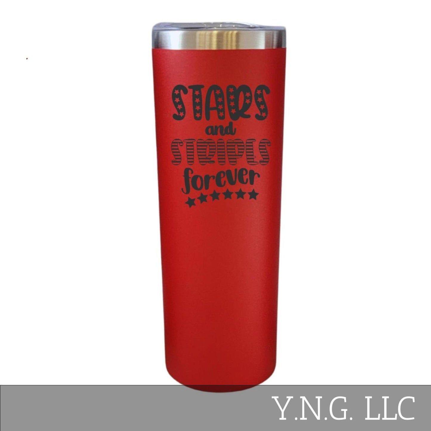 Stars And Stripes Forever Patriotic Red 20oz Skinny Tumbler LA5104