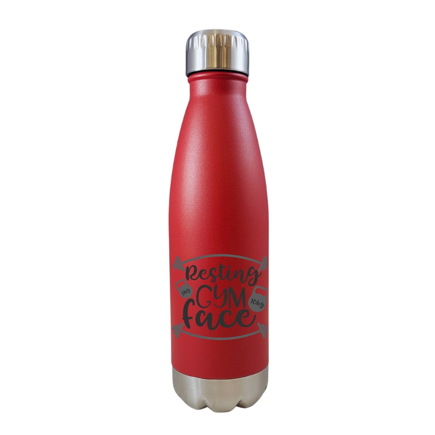 Resting Gym Face Workout Theme Red 17oz Water Bottle LA5110