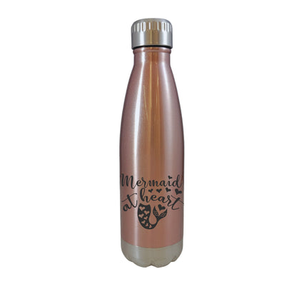 Mermaid At Heart Beach Theme Rose Gold 17oz Water Bottle LA5120