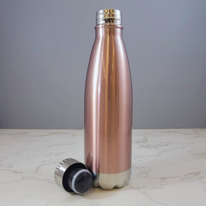 Love With Rainbow Heart Design Rose Gold 17oz Water Bottle LA5125